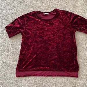 red velvet shirt